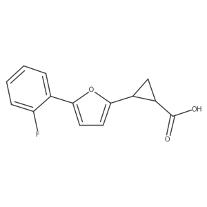 2-(5-(2-Fluorophenyl)furan-2-yl)cyclopropanecarboxylic acid Structure