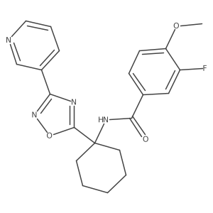 3-fluoro-4-methoxy-N-[1-(3-pyridin-3-yl-1,2,4-oxadiazol-5-yl)cyclohexyl]benzamide Structure