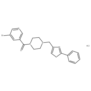 (5-Bromopyridin-3-yl)(4-((2-phenylthiazol-4-yl)methyl)piperazin-1-yl)methanone hydrochloride Structure