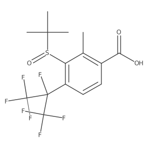 4-(1,1,1,2,3,3,3-Heptafluoropropan-2-yl)-2-methyl-3-(2-methylpropane-2-sulfinyl)benzoic acid结构式