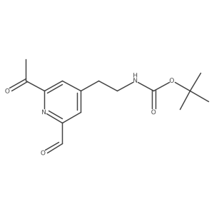 Tert-butyl 2-(2-acetyl-6-formylpyridin-4-YL)ethylcarbamate结构式