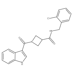 N-(2-chlorobenzyl)-1-(1H-indole-3-carbonyl)azetidine-3-carboxamide结构式