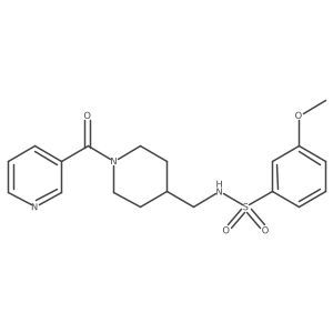 3-methoxy-N-((1-nicotinoylpiperidin-4-yl)methyl)benzenesulfonamide结构式