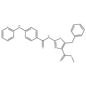 Methyl 5-benzyl-2-({[4-(pyrimidin-2-ylamino)phenyl]carbonyl}amino)-1,3-thiazole-4-carboxylate Structure