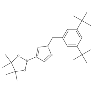 1-[(3,5-Ditert-butylphenyl)methyl]-4-(4,4,5,5-tetramethyl-1,3,2-dioxaborolan-2-yl)pyrazole结构式