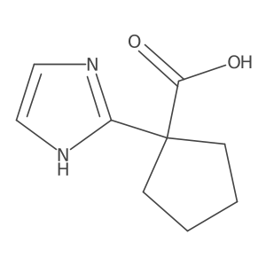 1-(1H-imidazol-2-yl)cyclopentane-1-carboxylic acid结构式