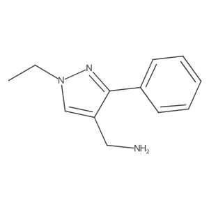 (1-ethyl-3-phenyl-1H-pyrazol-4-yl)methanamine结构式