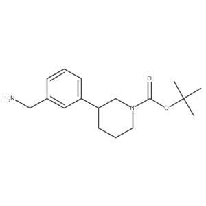tert-Butyl 3-(3-(aminomethyl)phenyl)piperidine-1-carboxylate结构式
