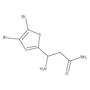 (3S)-3-Amino-3-(4,5-dibromothiophen-2-yl)propanamide结构式