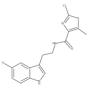 2-chloro-N-[2-(5-fluoro-1H-indol-3-yl)ethyl]-5-methyl-1,3-thiazole-4-carboxamide结构式