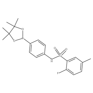 2-Fluoro-5-methyl-N-(4-(4,4,5,5-tetramethyl-1,3,2-dioxaborolan-2-yl)phenyl)benzenesulfonamide结构式