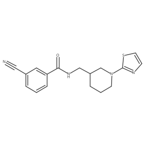3-cyano-N-((1-(thiazol-2-yl)piperidin-3-yl)methyl)benzamide Structure