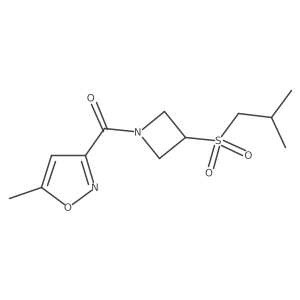 (3-(Isobutylsulfonyl)azetidin-1-yl)(5-methylisoxazol-3-yl)methanone结构式