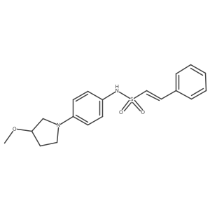 (E)-N-(4-(3-methoxypyrrolidin-1-yl)phenyl)-2-phenylethenesulfonamide结构式