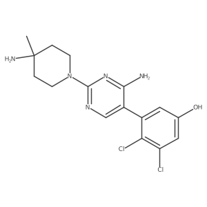 3-[4-Amino-2-(4-amino-4-methylpiperidin-1-yl)pyrimidin-5-yl]-4,5-dichlorophenol Structure