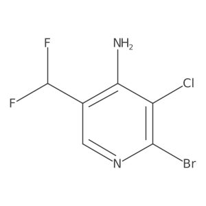 2-Bromo-3-chloro-5-(difluoromethyl)pyridin-4-amine结构式