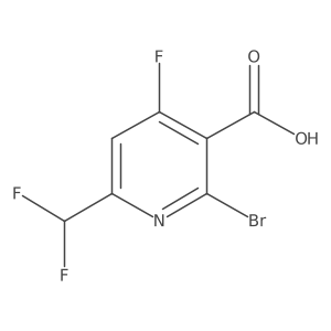 2-bromo-6-(difluoromethyl)-4-fluoro-pyridine-3-carboxylic acid结构式