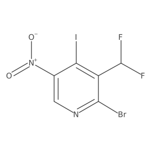 2-Bromo-3-(difluoromethyl)-4-iodo-5-nitropyridine结构式