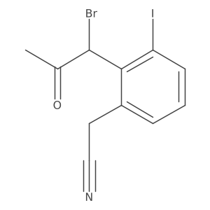 2-(1-Bromo-2-oxopropyl)-3-iodophenylacetonitrile Structure