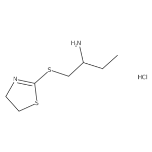 1-((4,5-Dihydrothiazol-2-yl)thio)butan-2-amine hydrochloride结构式