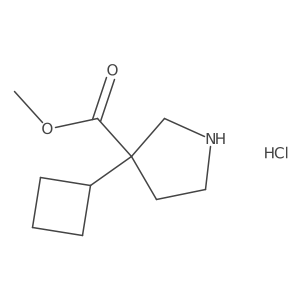 Methyl 3-cyclobutylpyrrolidine-3-carboxylate;hydrochloride结构式