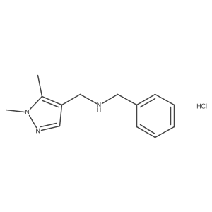 N-[(1,5-dimethylpyrazol-4-yl)methyl]-1-phenylmethanamine;hydrochloride结构式