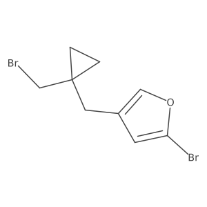 2-Bromo-4-{[1-(bromomethyl)cyclopropyl]methyl}furan Structure
