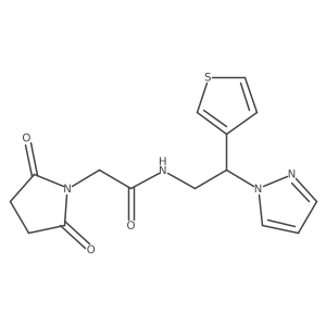 N-(2-(1H-pyrazol-1-yl)-2-(thiophen-3-yl)ethyl)-2-(2,5-dioxopyrrolidin-1-yl)acetamide Structure