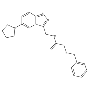 2-(benzylthio)-N-((6-(pyrrolidin-1-yl)-[1,2,4]triazolo[4,3-b]pyridazin-3-yl)methyl)acetamide Structure