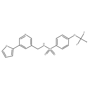 N-((5-(furan-2-yl)pyridin-3-yl)methyl)-4-(trifluoromethoxy)benzenesulfonamide结构式