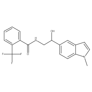 N-(2-hydroxy-2-(1-methyl-1H-indol-5-yl)ethyl)-2-(trifluoromethyl)benzamide结构式