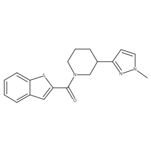 benzo[b]thiophen-2-yl(3-(1-methyl-1H-pyrazol-3-yl)piperidin-1-yl)methanone结构式