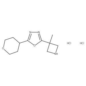 2-(3-Methylazetidin-3-yl)-5-(oxan-4-yl)-1,3,4-oxadiazole dihydrochloride结构式