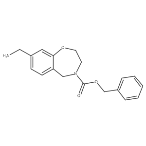 Benzyl 8-(aminomethyl)-2,3,4,5-tetrahydro-1,4-benzoxazepine-4-carboxylate结构式