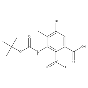 5-Bromo-3-{[(tert-butoxy)carbonyl]amino}-4-methyl-2-nitrobenzoic acid Structure