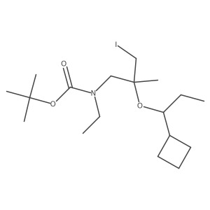 tert-butyl N-[2-(1-cyclobutylpropoxy)-3-iodo-2-methylpropyl]-N-ethylcarbamate结构式