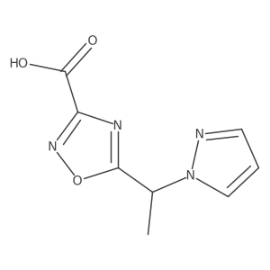 5-[1-(1H-pyrazol-1-yl)ethyl]-1,2,4-oxadiazole-3-carboxylic acid结构式