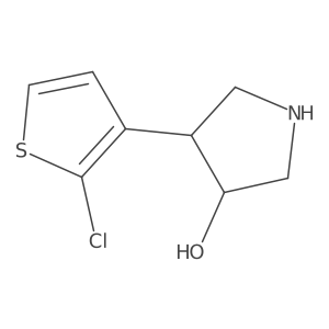 rac-(3R,4S)-4-(2-chlorothiophen-3-yl)pyrrolidin-3-ol结构式