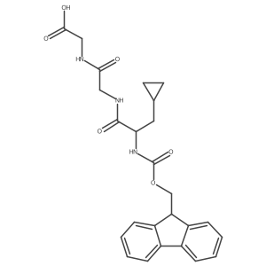 2-{2-[(2S)-3-cyclopropyl-2-({[(9H-fluoren-9-yl)methoxy]carbonyl}amino)propanamido]acetamido}acetic acid结构式