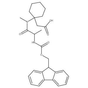 2-{1-[2-({[(9H-fluoren-9-yl)methoxy]carbonyl}amino)-N-methylpropanamido]cyclohexyl}acetic acid Structure