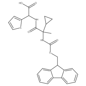 2-[2-cyclopropyl-2-({[(9H-fluoren-9-yl)methoxy]carbonyl}amino)propanamido]-2-(thiophen-2-yl)acetic acid Structure