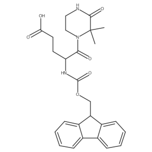 5-(2,2-dimethyl-3-oxopiperazin-1-yl)-4-({[(9H-fluoren-9-yl)methoxy]carbonyl}amino)-5-oxopentanoic acid Structure