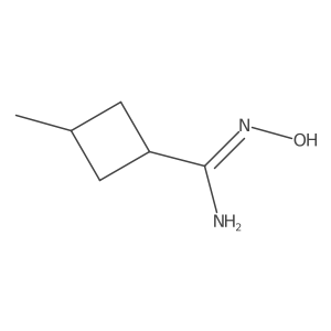 N-hydroxy-3-methylcyclobutane-1-carboximidamide结构式
