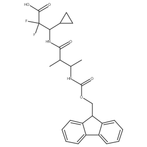 3-cyclopropyl-3-[3-({[(9H-fluoren-9-yl)methoxy]carbonyl}amino)-2-methylbutanamido]-2,2-difluoropropanoic acid结构式