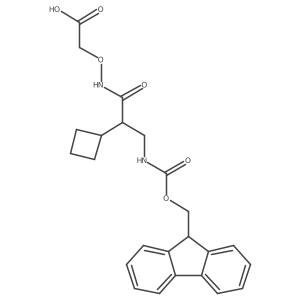 2-{[2-cyclobutyl-3-({[(9H-fluoren-9-yl)methoxy]carbonyl}amino)propanamido]oxy}acetic acid Structure
