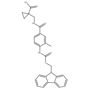1-({[4-({[(9H-fluoren-9-yl)methoxy]carbonyl}amino)-3-iodophenyl]formamido}methyl)cyclopropane-1-carboxylic acid结构式