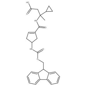 3-cyclopropyl-3-{[4-({[(9H-fluoren-9-yl)methoxy]carbonyl}amino)cyclopent-1-en-1-yl]formamido}butanoic acid Structure