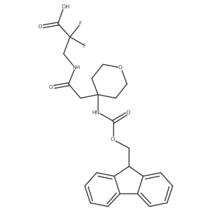 3-{2-[4-({[(9H-fluoren-9-yl)methoxy]carbonyl}amino)oxan-4-yl]acetamido}-2,2-difluoropropanoic acid结构式