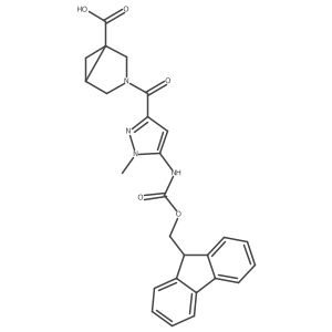 3-[5-({[(9H-fluoren-9-yl)methoxy]carbonyl}amino)-1-methyl-1H-pyrazole-3-carbonyl]-3-azabicyclo[3.1.0]hexane-1-carboxylic acid结构式