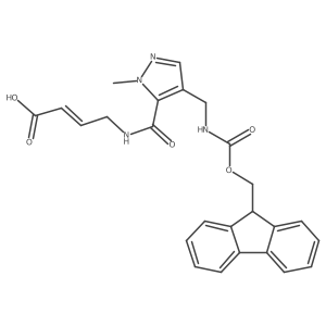 4-({4-[({[(9H-fluoren-9-yl)methoxy]carbonyl}amino)methyl]-1-methyl-1H-pyrazol-5-yl}formamido)but-2-enoic acid结构式
